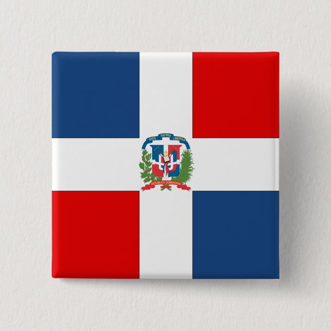 Dominikanska republiken Flagga Knapp (Framsida)