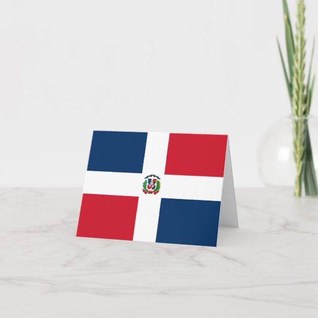 Dominikanska republiken Flagga Kort (Framsida)