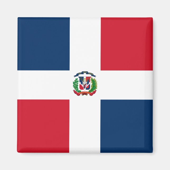 Dominikanska republiken Flagga Magnet (Framsidan)
