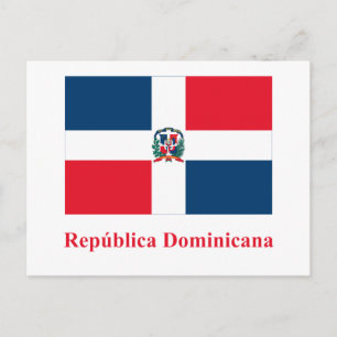 Dominikanska republiken Flagga med Namn på spanska Vykort