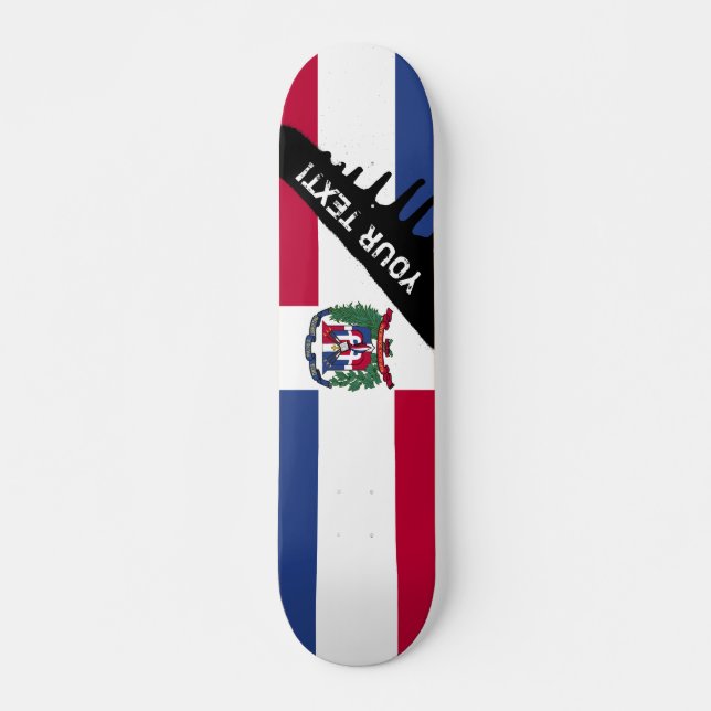 Dominikanska republiken Flagga Mini Skateboard Bräda 18,7 Cm (Framsida)