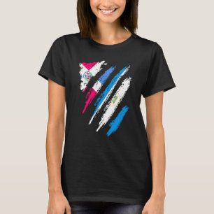 Dominikanska Republiken Flagga Nicaragua Odlad Lan T Shirt