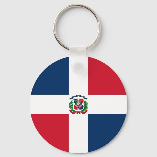 Dominikanska republiken Flagga Nyckelring (Framsida)