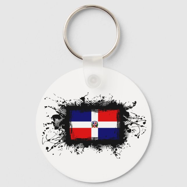 Dominikanska republiken Flagga Nyckelring (Framsida)