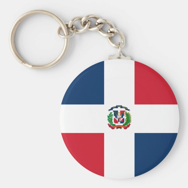 Dominikanska republiken Flagga Nyckelring (Framsidan)