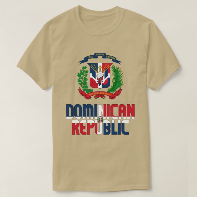 Dominikanska republiken Flagga och Jacka av Arm Pa T Shirt (Design framsida)