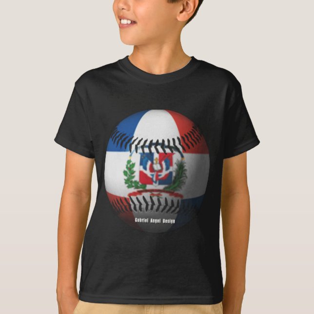 Dominikanska republiken Flagga omfattade Baseball T Shirt (Framsida)