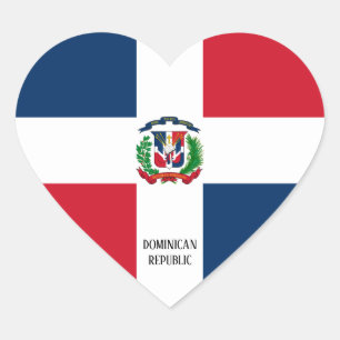 Dominikanska republiken Flagga Patriotic Hjärtformat Klistermärke