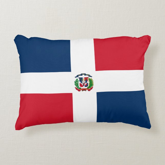 Dominikanska republiken flagga prydnadskudde (Framsidan)