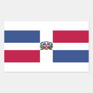 Dominikanska republiken Flagga Rektangulärt Klistermärke