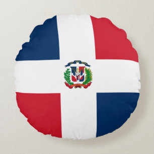 Dominikanska republiken Flagga Rund Kudde