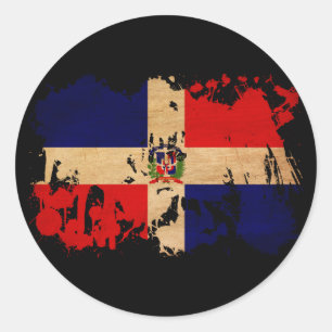Dominikanska republiken Flagga Runt Klistermärke