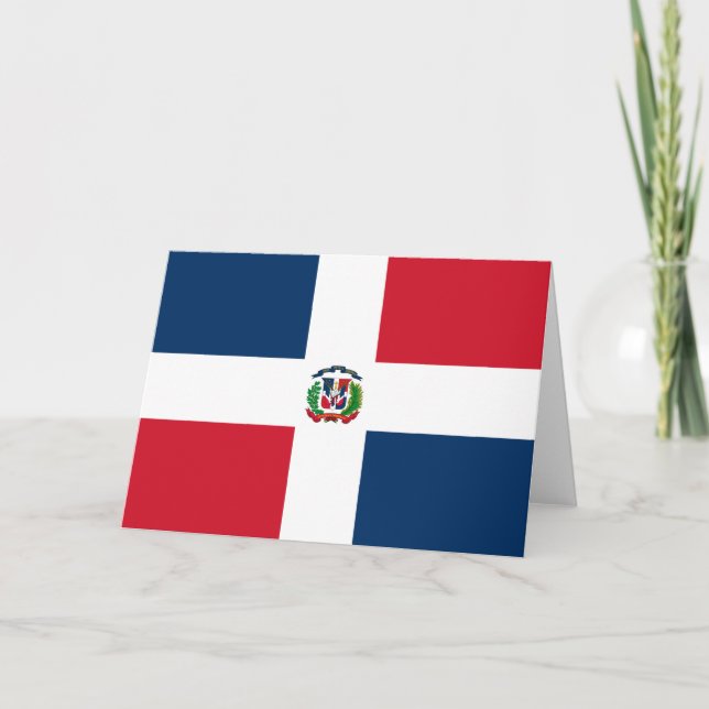 Dominikanska republiken flagga tack kort (Framsida)