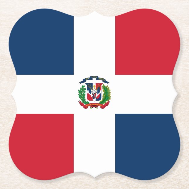 Dominikanska republiken Flagga Underlägg Papper (Framsida)