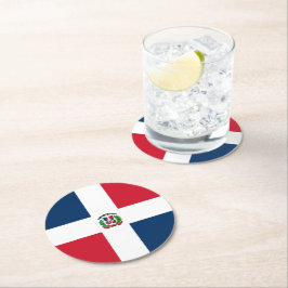 Dominikanska republiken flagga underlägg papper rund