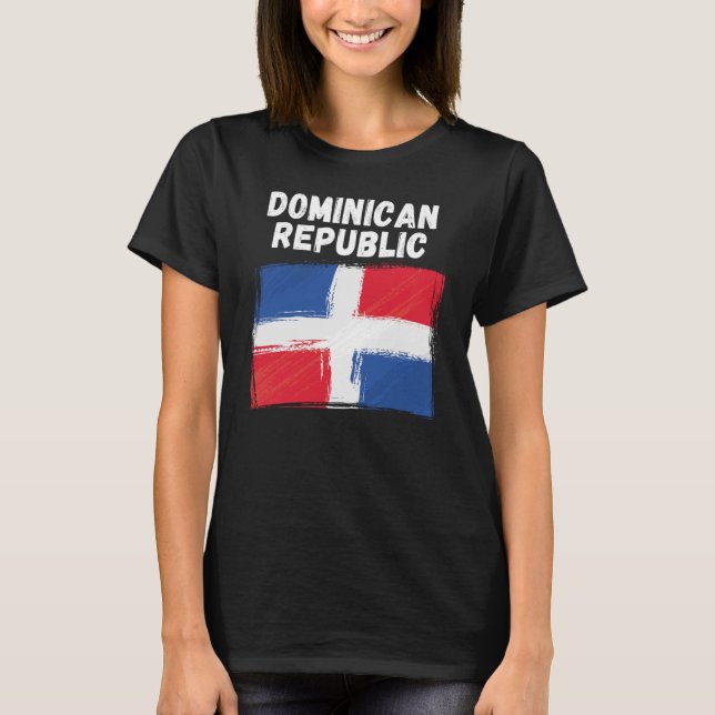 Dominikanska republiken Flagga Vintage Grunge Domi T Shirt (Framsida)