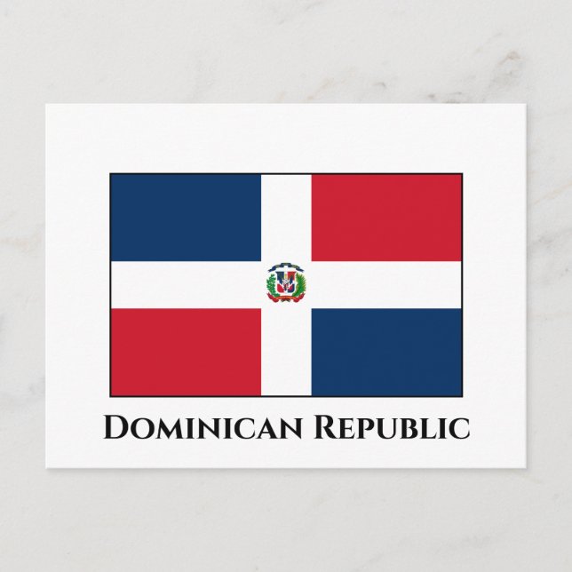 Dominikanska republiken Flagga Vykort (Framsida)