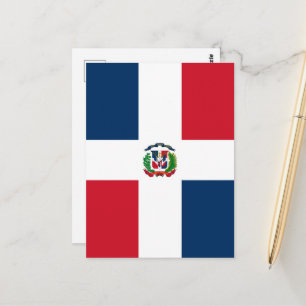 Dominikanska republiken flagga vykort