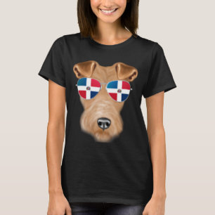 Dominikanska republiken Flagga Wire Fox Terrier Hu T Shirt