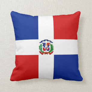 Dominikanska republiken Flagga x Flagga Pillow Kudde