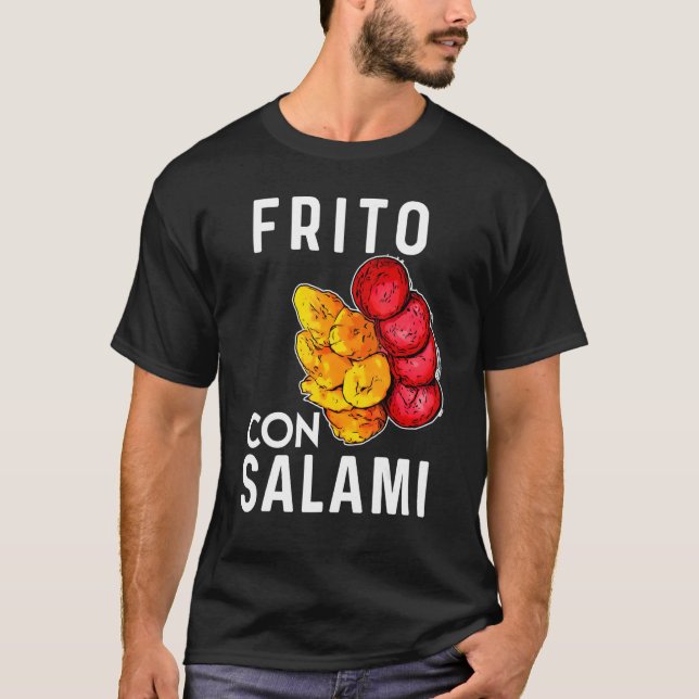 Dominikanska republiken Food Frito Con Salami Plan T Shirt (Framsida)