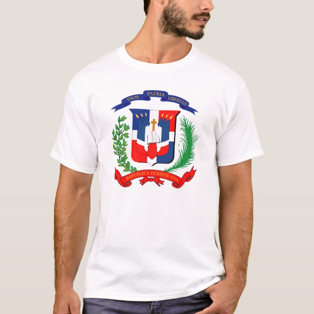 Dominikanska republiken - Förseglingen - Flagga -  Tee Shirt (Framsida)