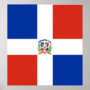 Dominikanska republiken Högkvalitativ Flagga Poster