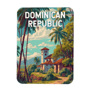 Dominikanska Republiken Illustration Resa Konst Vi Magnet