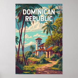 Dominikanska Republiken Illustration Resa Konst Vi Poster