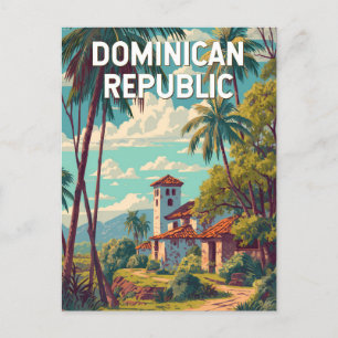 Dominikanska Republiken Illustration Resa Konst Vi Vykort