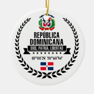 Dominikanska republiken julgransprydnad keramik