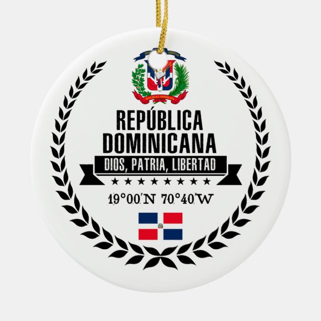 Dominikanska republiken julgransprydnad keramik (Framsidan)