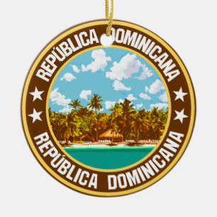 Dominikanska republiken julgransprydnad keramik