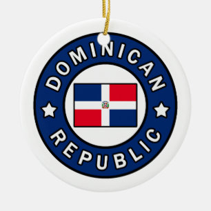 Dominikanska republiken julgransprydnad keramik