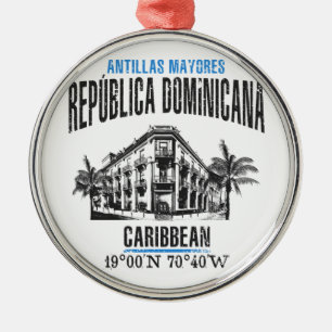 Dominikanska republiken julgransprydnad metall