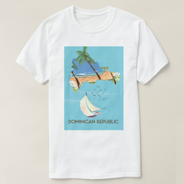 Dominikanska republiken karta Yacht-reseaffisch T Shirt (Design framsida)