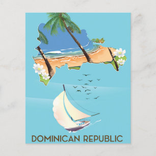 Dominikanska republiken karta Yacht reseposter