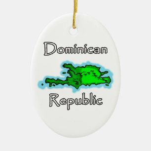 Dominikanska republiken kartlägger julgransprydnad keramik