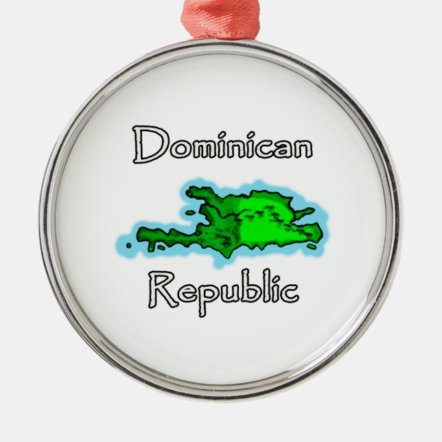 Dominikanska republiken kartlägger julgransprydnad metall (Framsidan)