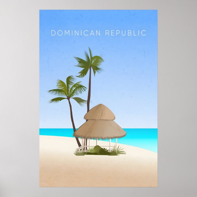 Dominikanska Republiken Minimalistisk Resaaffisch Poster (Framsidan)