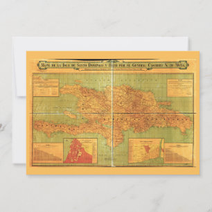 Dominikanska republiken och Haiti Karta (1906)