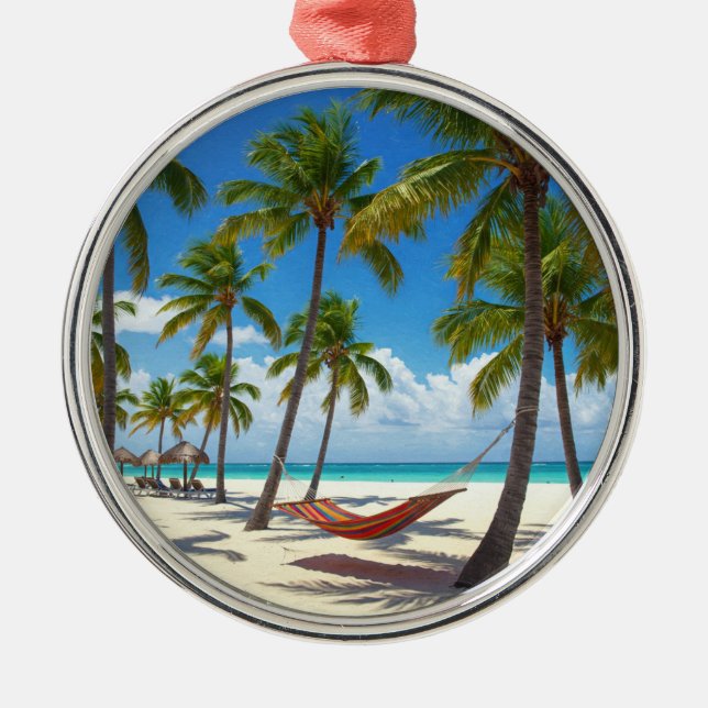 Dominikanska republiken Punta Cana Beach Travel Julgransprydnad Metall (Framsidan)