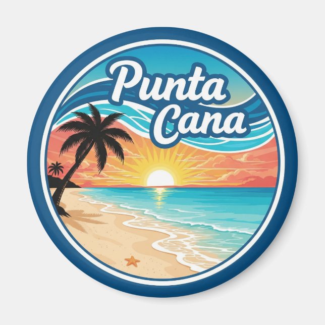 Dominikanska republiken Punta Cana Beach Travel Magnet (Framsidan)
