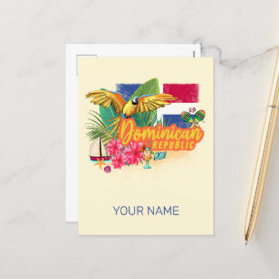 Dominikanska republiken Retro Västindien Parrot Helg Vykort