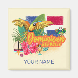 Dominikanska republiken Retro Västindien Parrot Magnet