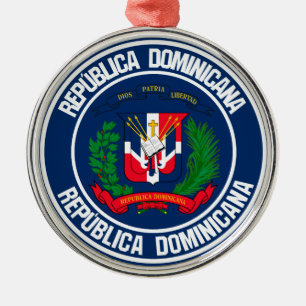 Dominikanska republiken Round Emblem Julgransprydnad Metall