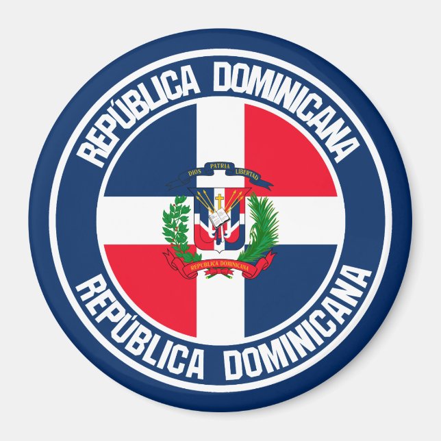 Dominikanska republiken Rund Emblem Magnet (Framsidan)