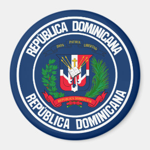 Dominikanska republiken Rund Emblem Magnet