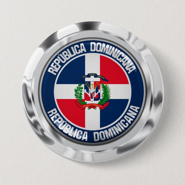 Dominikanska republiken rundar emblemen knapp (Framsida)