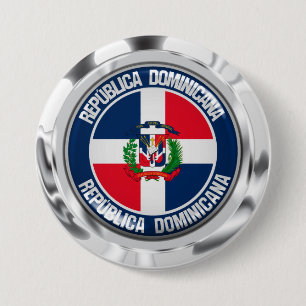 Dominikanska republiken rundar emblemen knapp